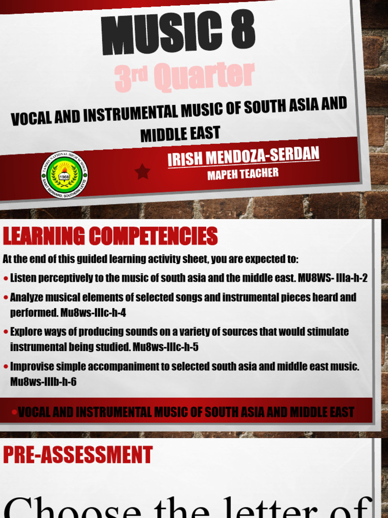 Quarter 3 Music Lesson 1 Week 1 Pdf Musical Instruments