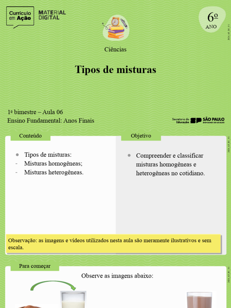 Aula 6 - Tipos de Misturas | PDF | Mistura | Chocolate, image size:768x1024