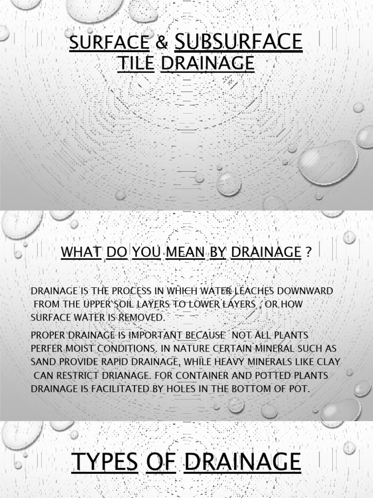 9 B Surface And Sub Surface Drainage Pdf Drainage Environment