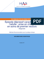 Depression Adulte Argumentaire Diagnostic