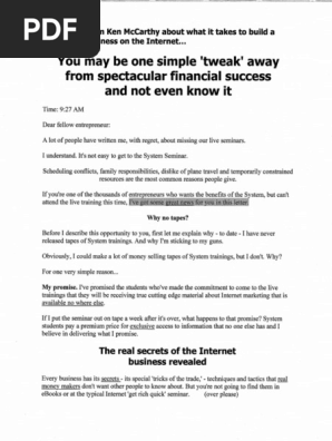 Promo Sales Letter Example