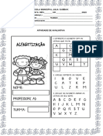 Atividade Avaliativa de Alfabetização