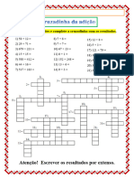 Cruzadinhas Com Adição Subtração Multiplicção e Divisão 5ano