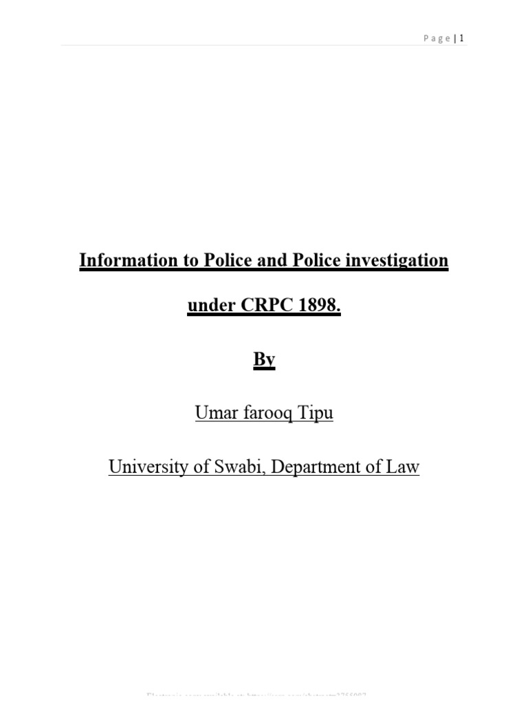 Crpc 1 Pdf Magistrate Police