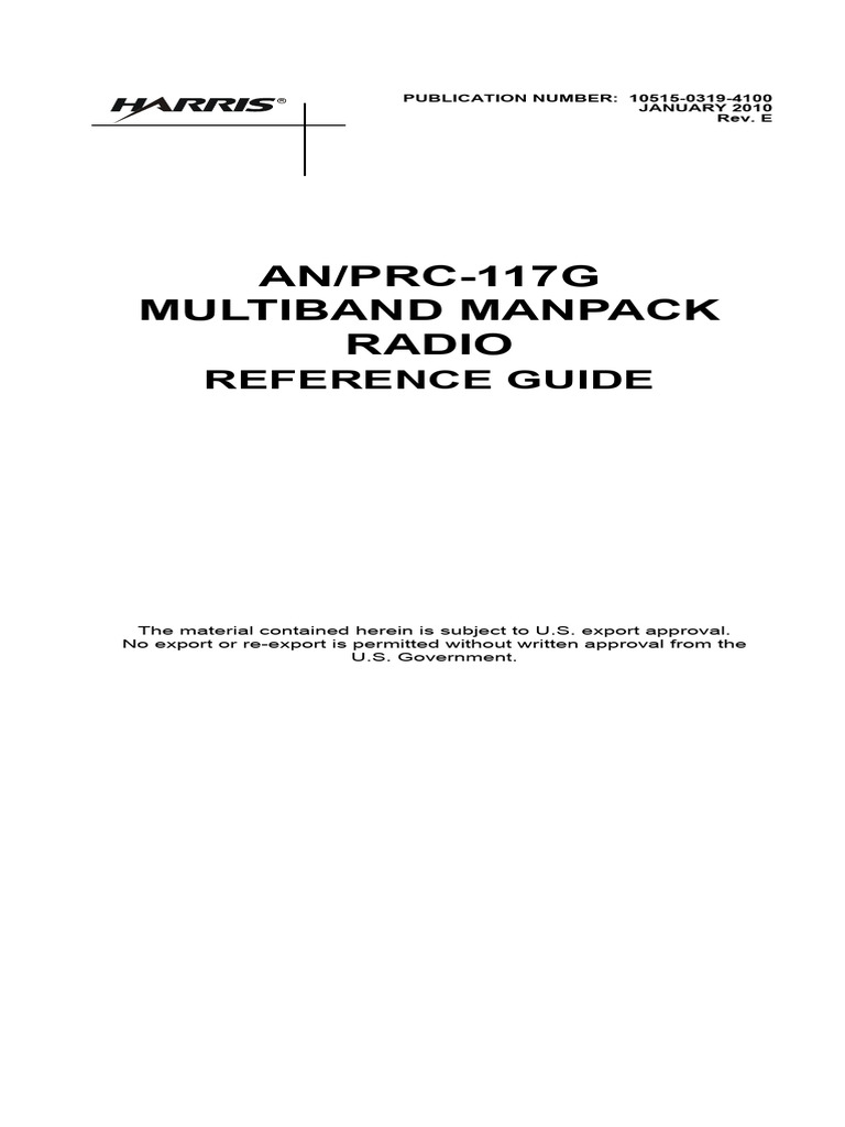 Manual Harris AN - PRC-117G - English | PDF | Telecommunications ...