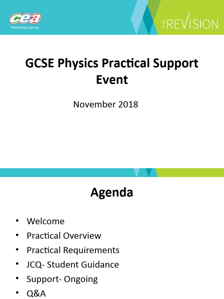 CCEA GCSE Physics PSA Support Event 2018 | PDF | Career & Growth