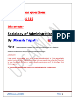PYQ's BSS-315 Sociology of Administration