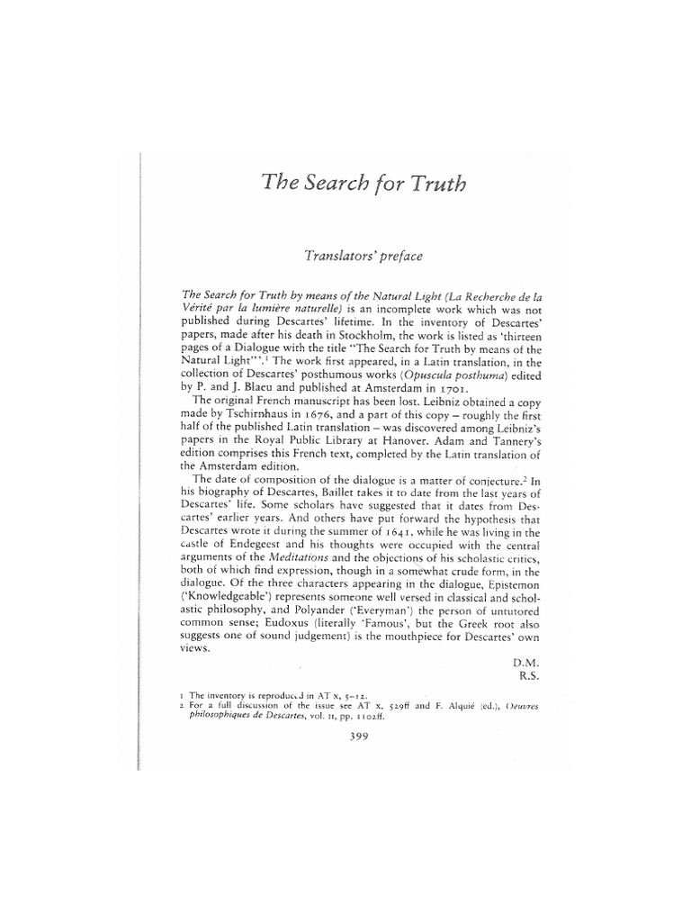 The Search For Truth PDF