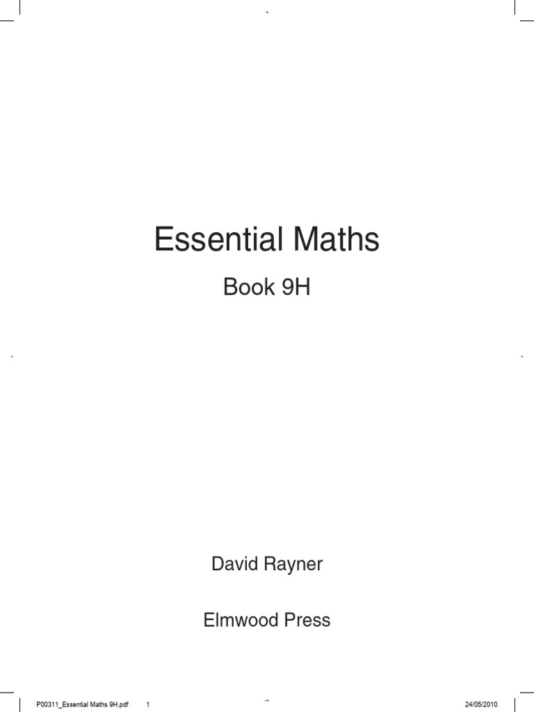 Essential Maths 9H - Copy - 2 | PDF | Ratio | Mathematics
