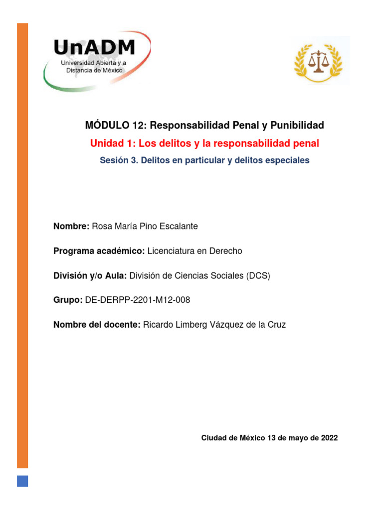 MÓDULO 12: Responsabilidad Penal y Punibilidad | PDF | Derecho penal ...