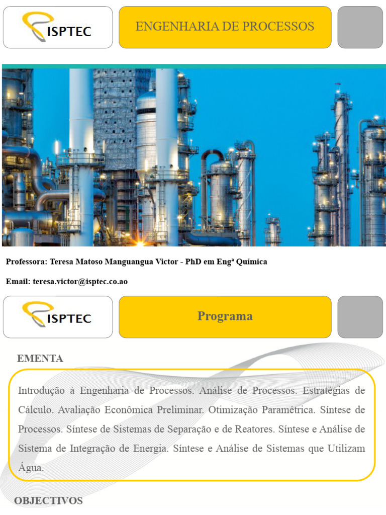 Aulas Engenharia De Processo 2021 1 Pdf