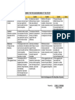 Rubric For The Background of The Study