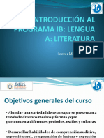 Introducción Al Programa Ib Lengua A Literatura 2021