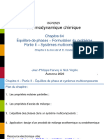 2023A - GCH2525 - Thermodynamique II - Chapitre 04 - Equilibre Thermo (Partie II)
