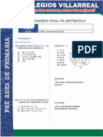 Examen Final 5to y 6to Aritmetica - Primaria 2021