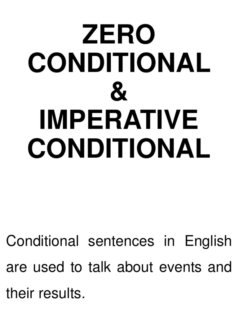 Zero Conditional & Imperative Conditional | PDF | Linguistic Morphology ...