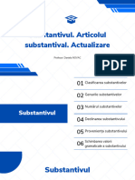 Substantivul. Articolul Substantival. Actualizare