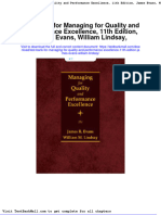 Full Test Bank For Managing For Quality and Performance Excellence 11Th Edition James Evans William Lindsay PDF Docx Full Chapter Chapter