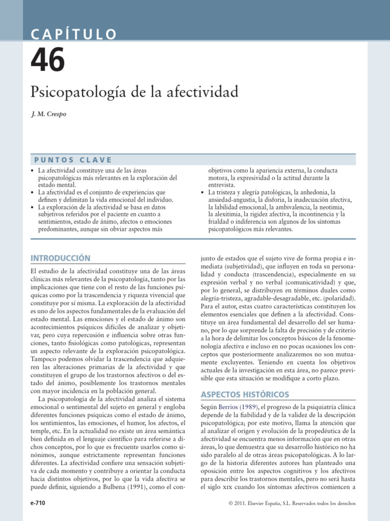 Psicopatología de la Afectividad | PDF | Las emociones | Afecto ...
