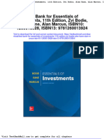 Test Bank For Essentials of Investments, 11th Edition, Zvi Bodie, Alex Kane, Alan Marcus, ISBN10: 1260013928, ISBN13: 9781260013924