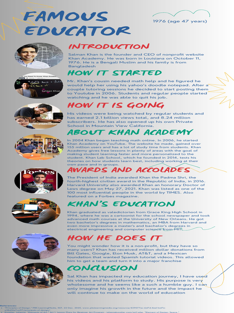 Copy of Famous Educator Infographic Template Example | PDF