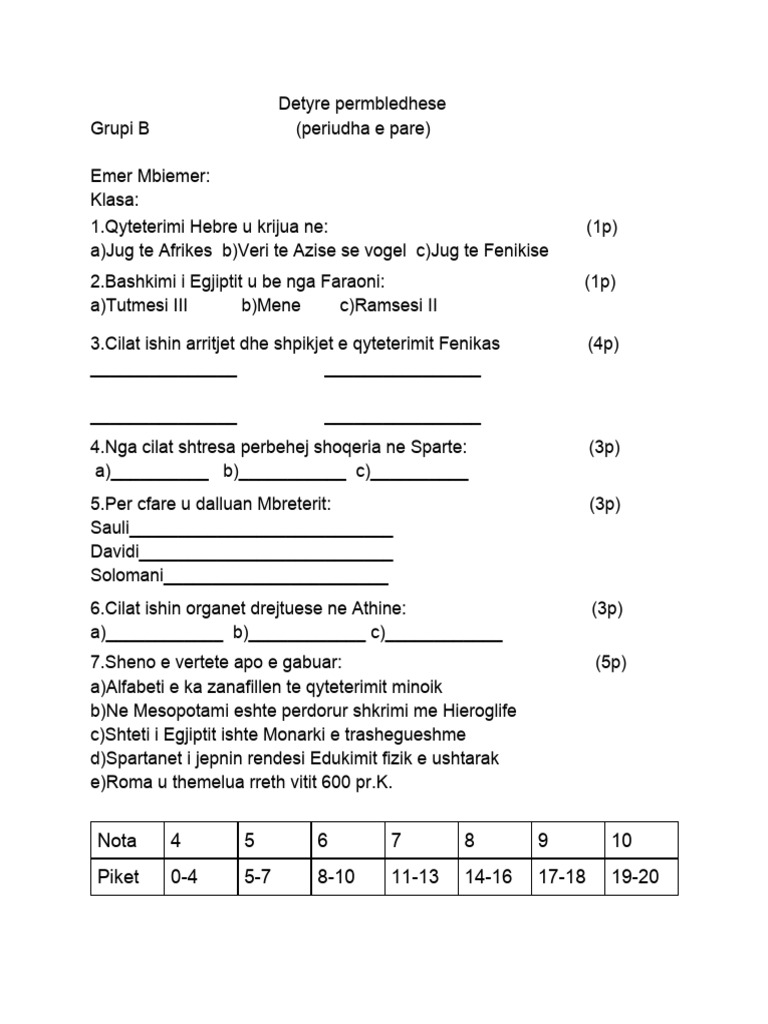Test-Histori GB | PDF