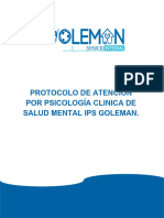 Protocolo de Atención Por Psicología Clínica Carvajal