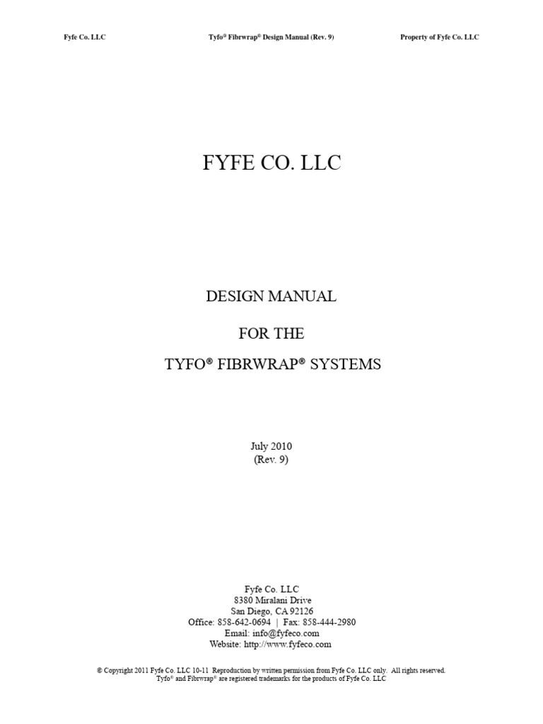 Fyfe Design Manual Rev 9 (2011-01-13) | PDF | Composite Material ...