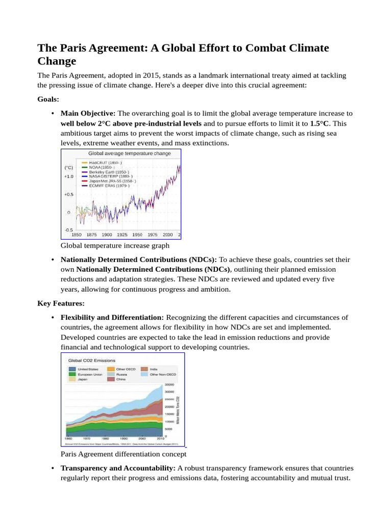Paris Agreement Pdf Climate Change Economies