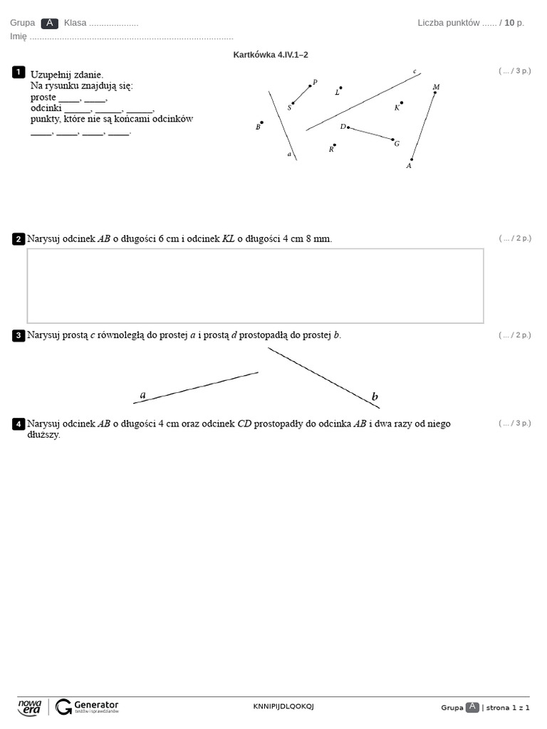 Kartk wka 4 iv 1 2 test z widoczn punktacj pdf