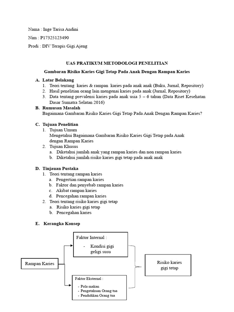 Risiko Karies Gigi Anak Rampan Karies | PDF