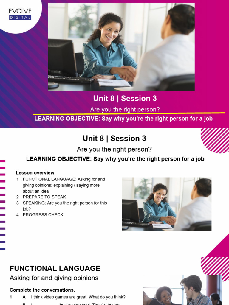 Unit 8 session 3 are you the right person pdf communication
