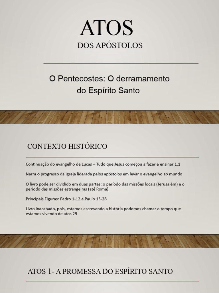 O Espírito Santo e a Igreja em Atos | PDF