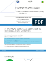 GA 112 - FUNDAMENTOS EM GEODÉSIA Cap 3 - Definição de Sistemas Geodésicos de Referência (SGRS) Modernos