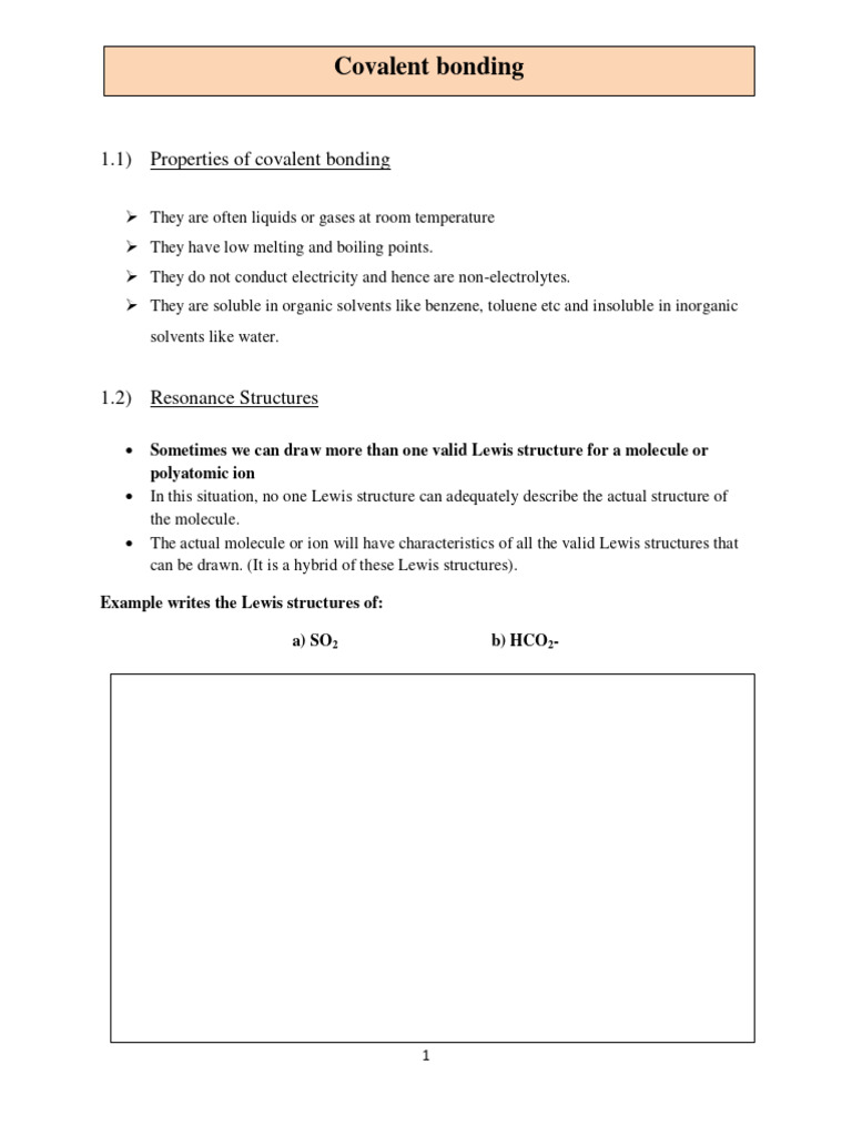 Properties of Covalent Bonding | PDF | Chemical Polarity | Chemical Bond