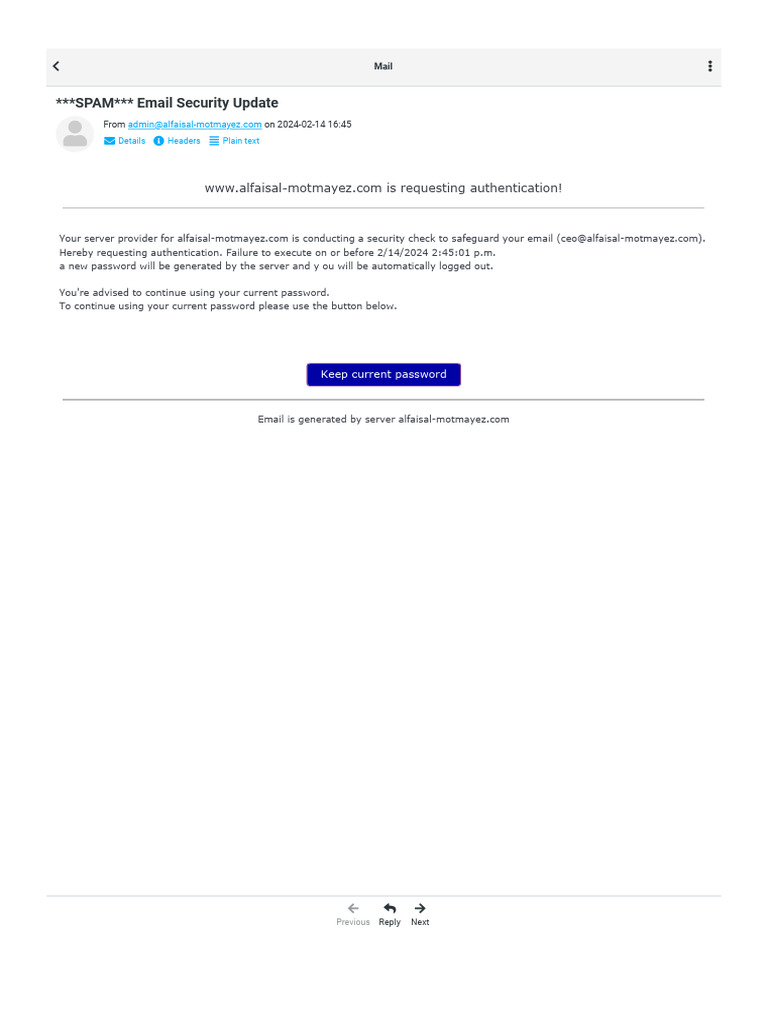 Email Security Update Notification | PDF