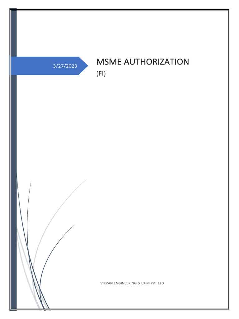 Msme Authorization | PDF