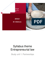 Syllabus Theme Entrepreneurial Law Study Unit 1 Pratnership Slides