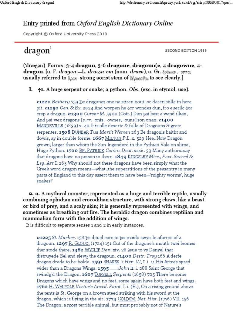 Oxford English Dictionary Dragon PDF Dragon Heroin