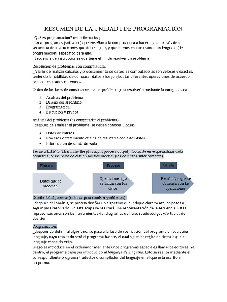 Flujo de Trabajo en Programación | PDF | Algoritmos | Programa de ...