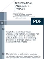 Mathematical Language and Symbols