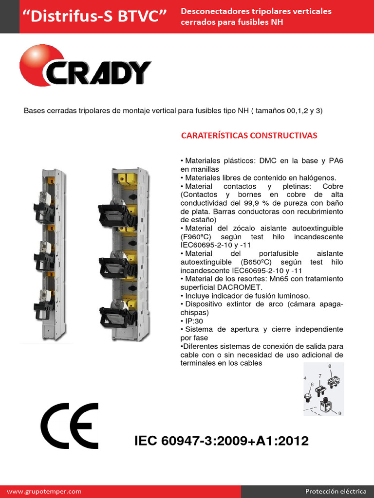 Seccionador Vertical 3x160,3x250a CRADY | PDF | Fusible (Eléctrico ...