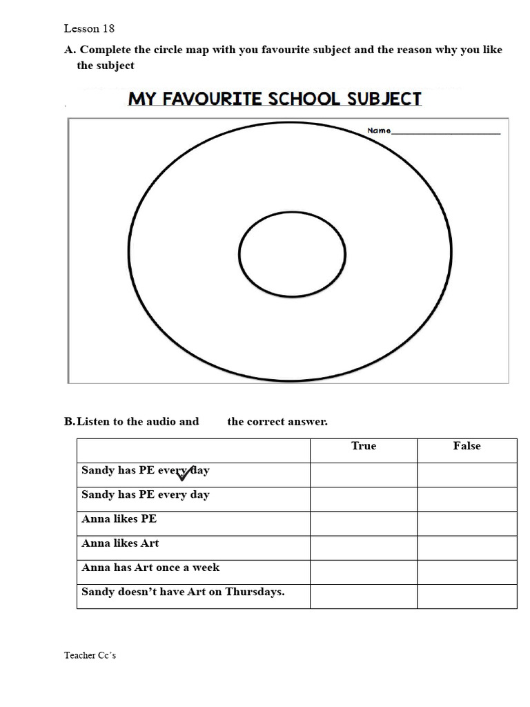 Lesson 18 Worksheet | PDF