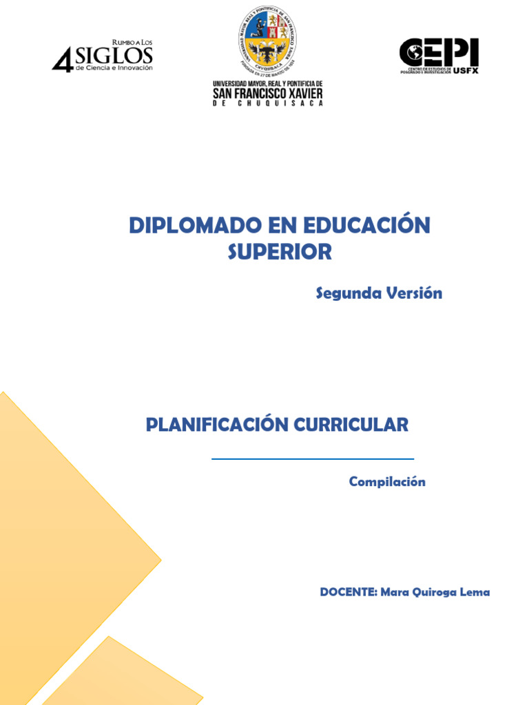 Planificación Curricular en Educación Superior | PDF | Plan de estudios ...