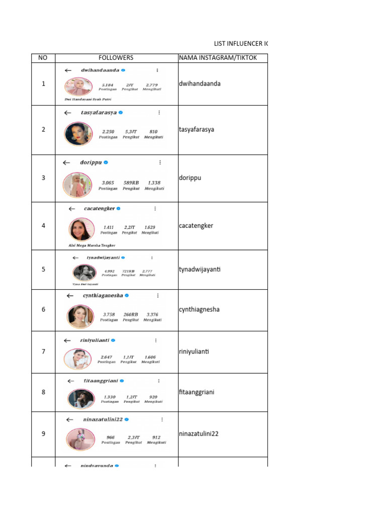 List Influencer | PDF