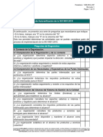 Lista de Autoverificación de La ISO 9001 2015