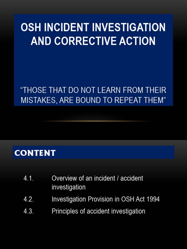 4.1. Overview of An Incident or Accident Investigation | PDF ...