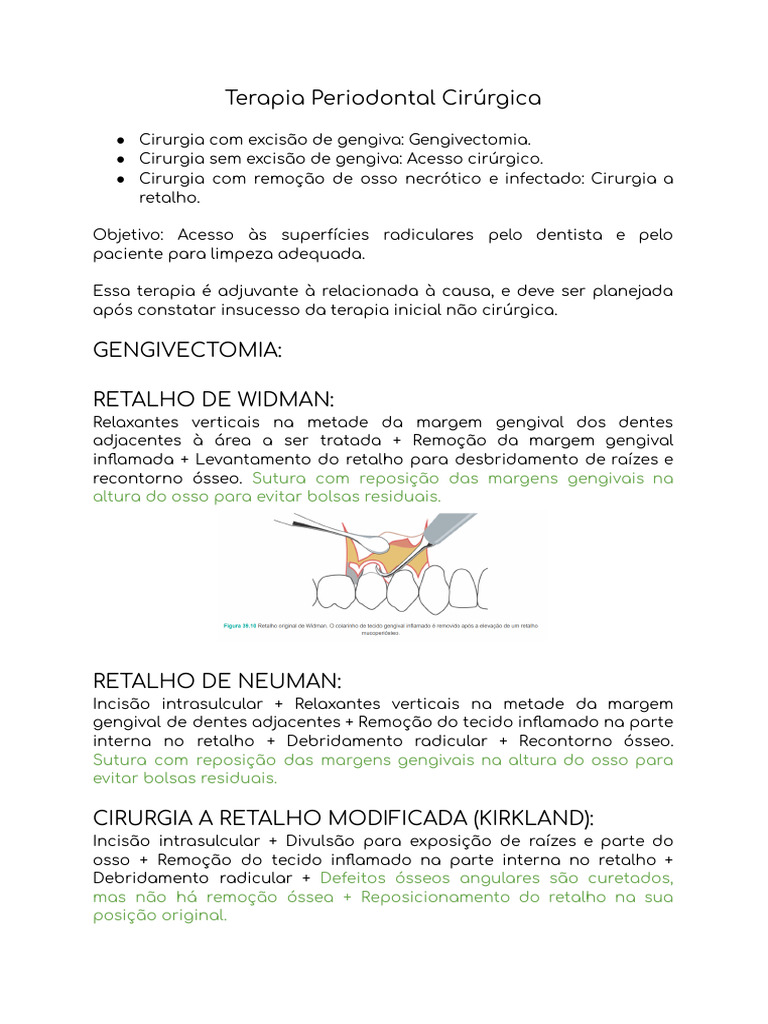 Tipos de Retalhos em Cirurgia Periodontal | PDF | Dente | Boca