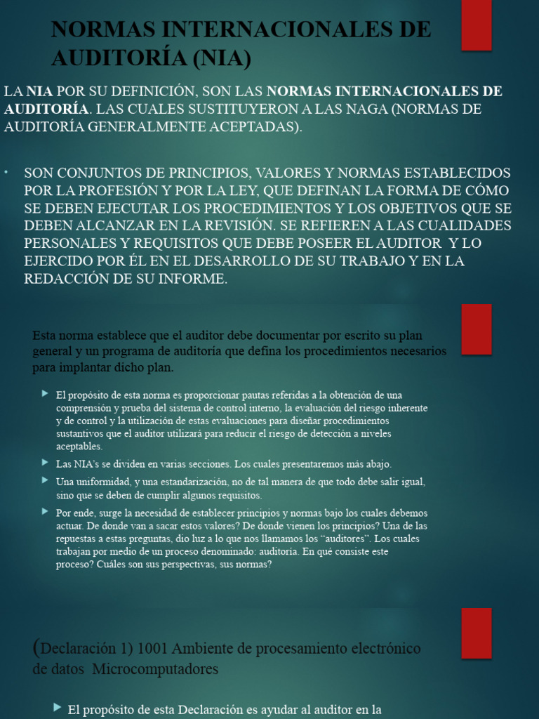 Normas Internacionales de Auditoría (Nia) | PDF | Auditoría | Contralor