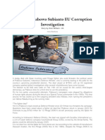 Indonesia Prabowo Subianto EU Corruption Investigation